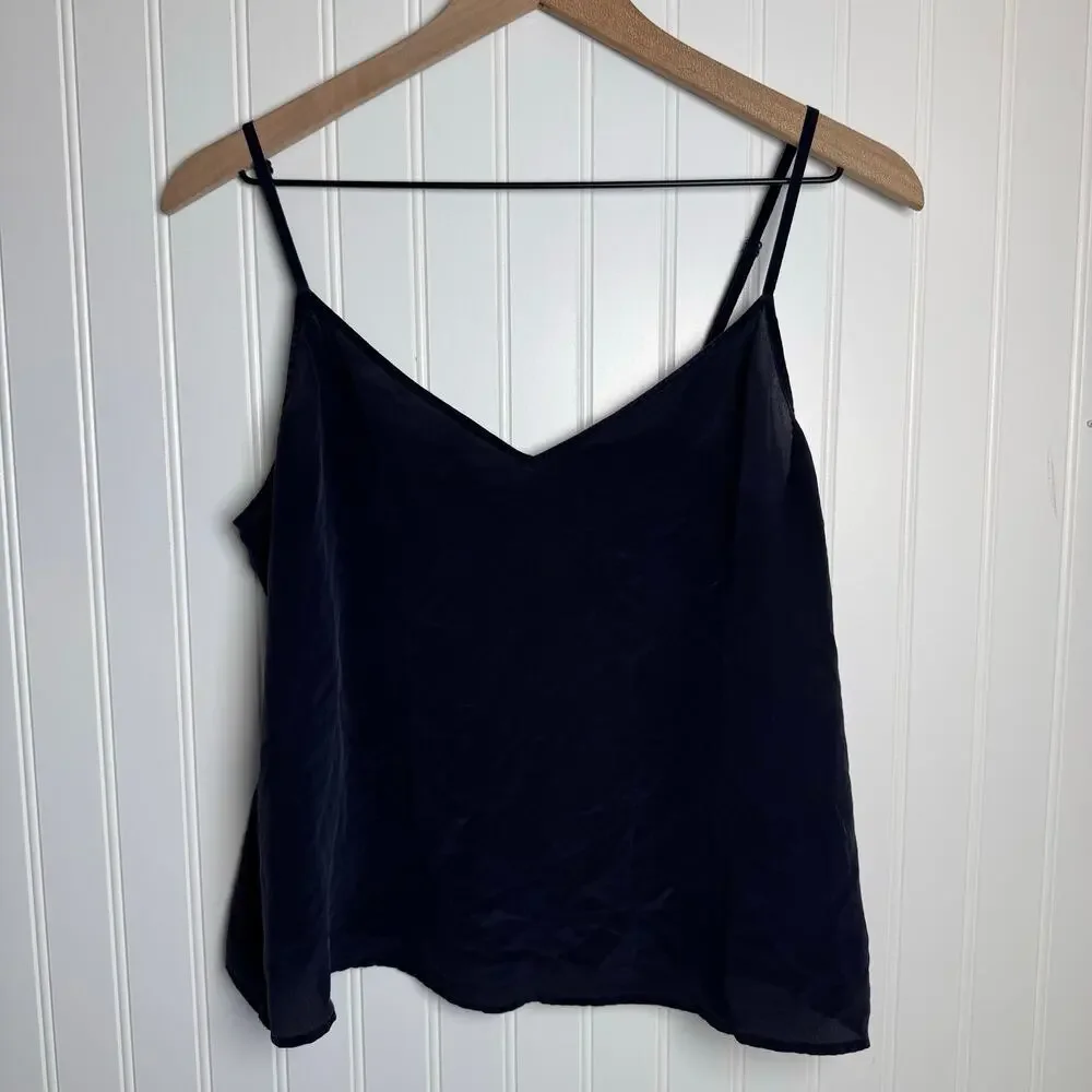 Boden 100% Silk Navy Blue Sheer Cami Tank Women’s Size 8 - Picture 2 of 10